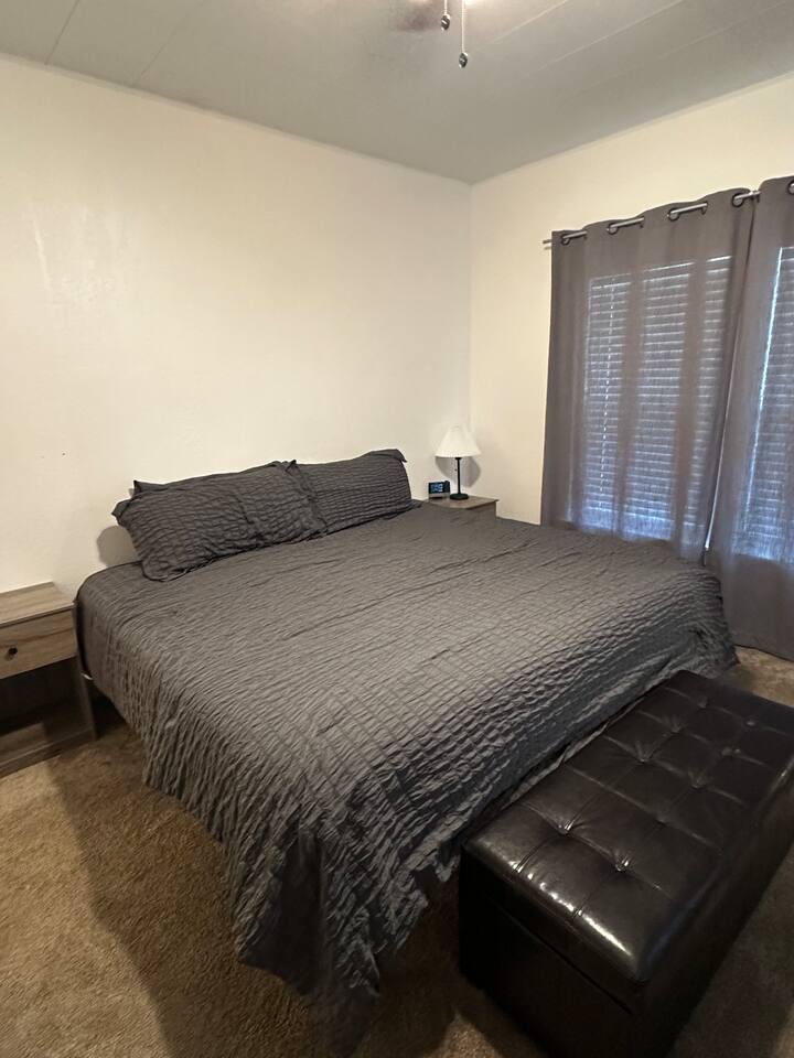 Bedroom with king bed at Over Street Retreat in Abilene