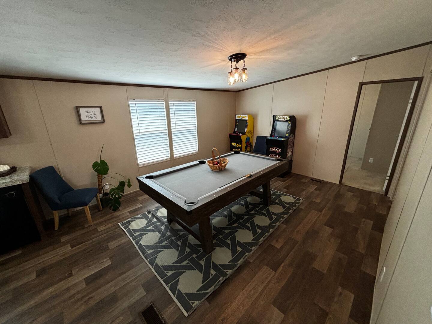 Game room with pool table at Peppergrass Retreat