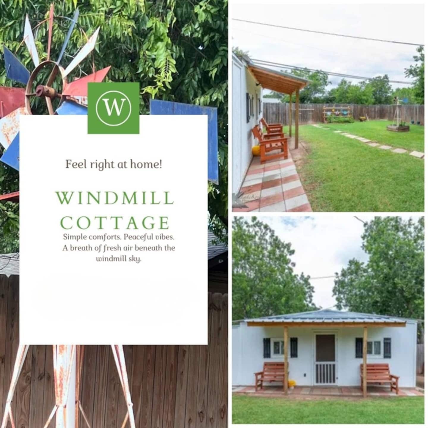 The Windmill Cottage Airbnb guesthouse in Abilene Texas